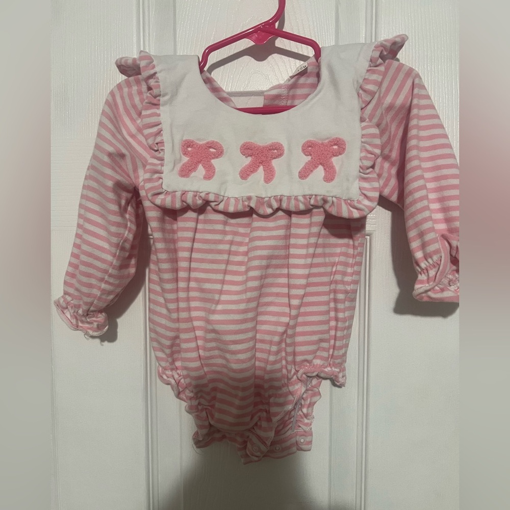 Pink Striped Kids One Piece